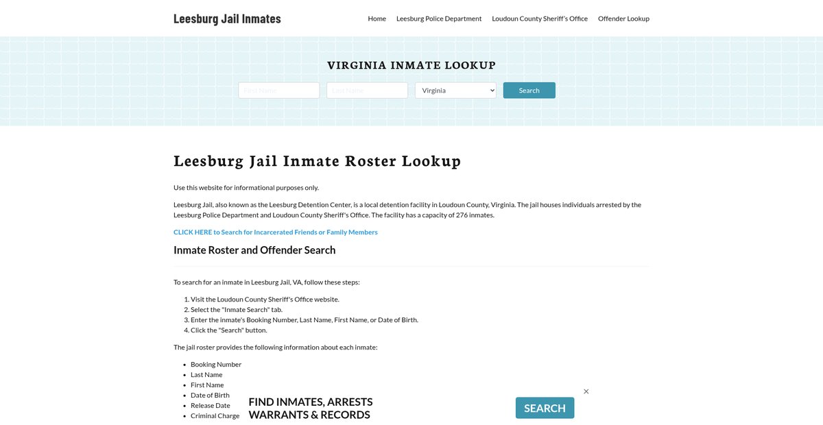 Preview of leesburgjail.org