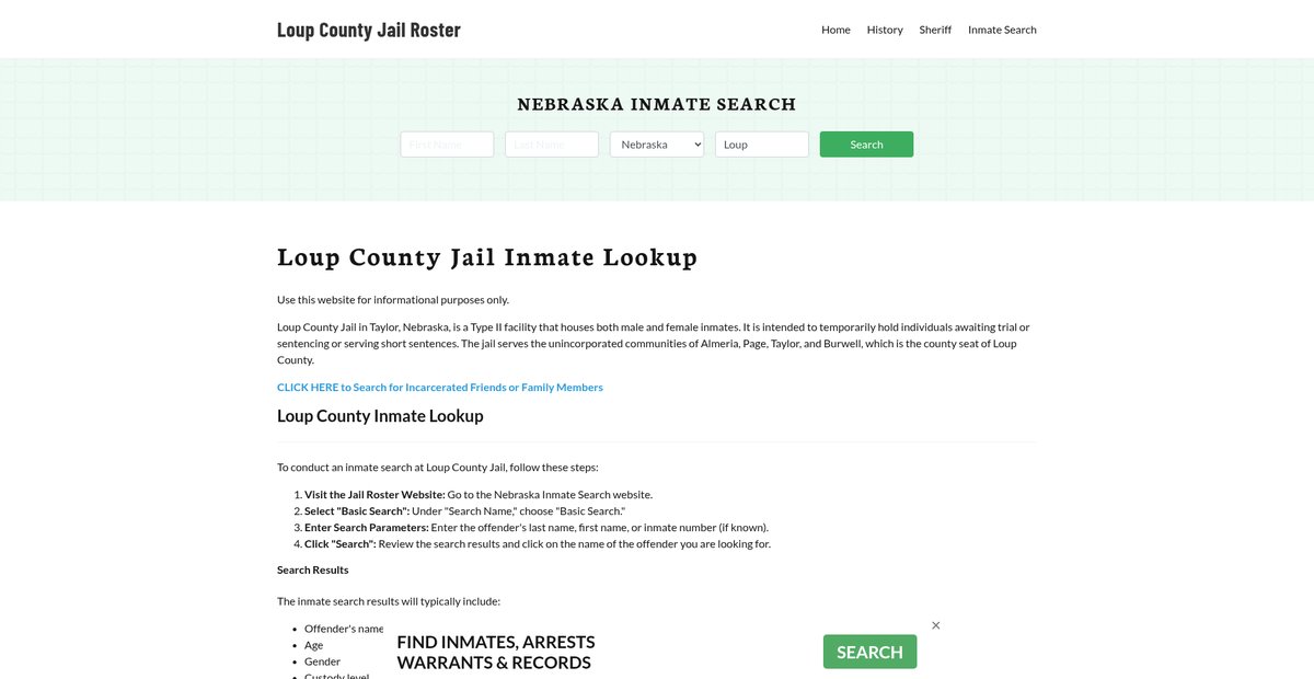 Preview of loupcountyjail.org