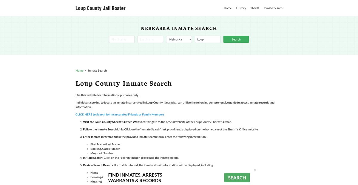 Preview of loupcountyjail.org