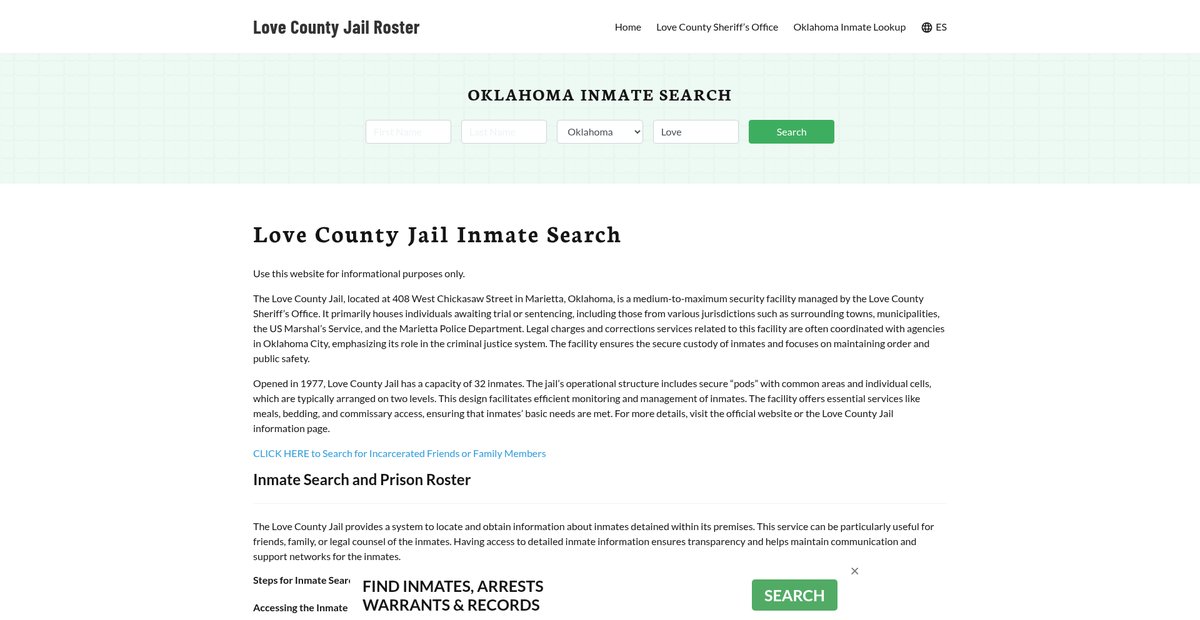 Preview of lovecountyjail.org
