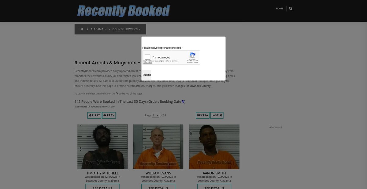 Preview of recentlybooked.com