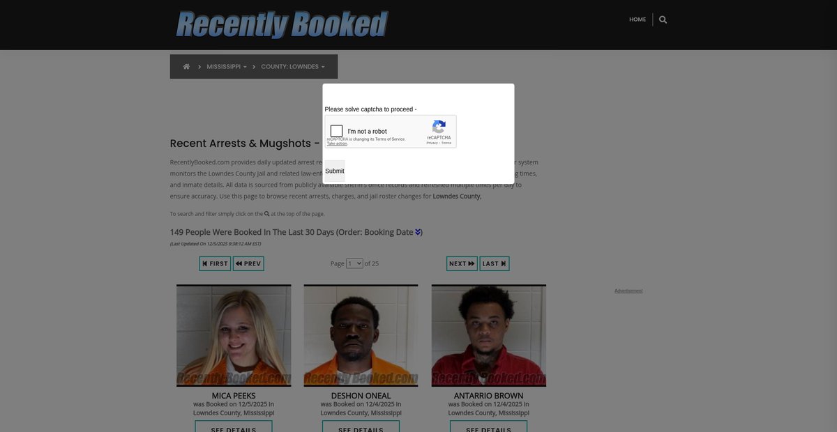 Preview of recentlybooked.com