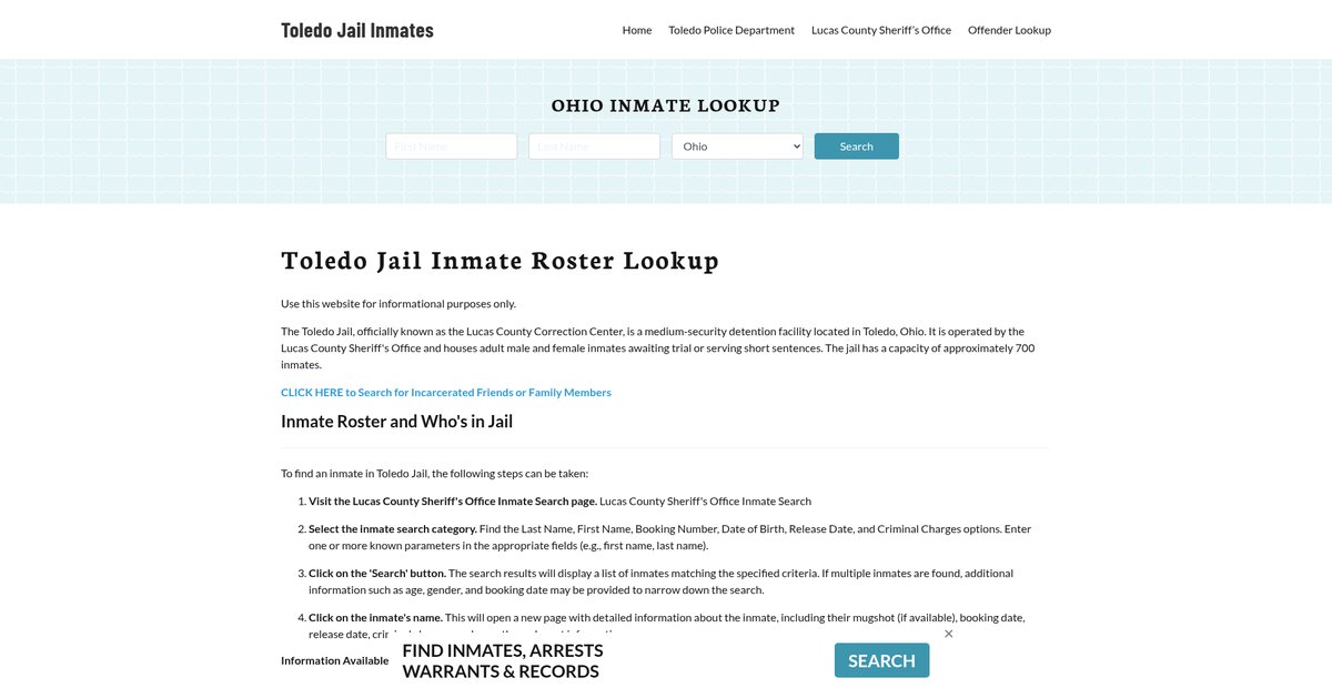 Preview of toledojail.org