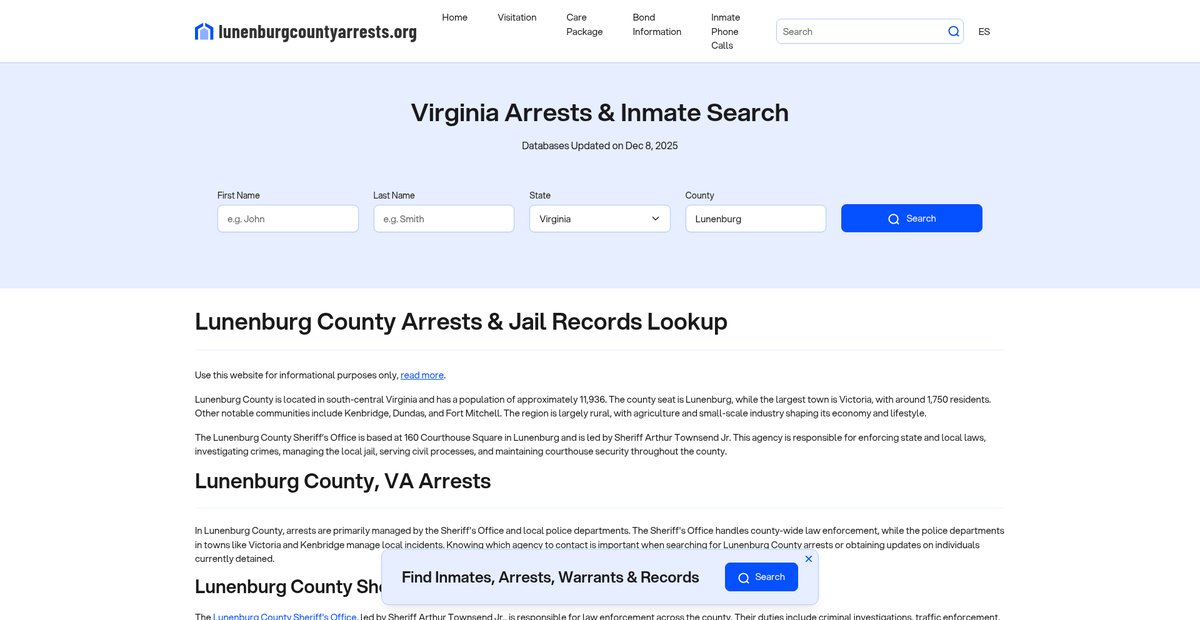 Preview of lunenburgcountyarrests.org