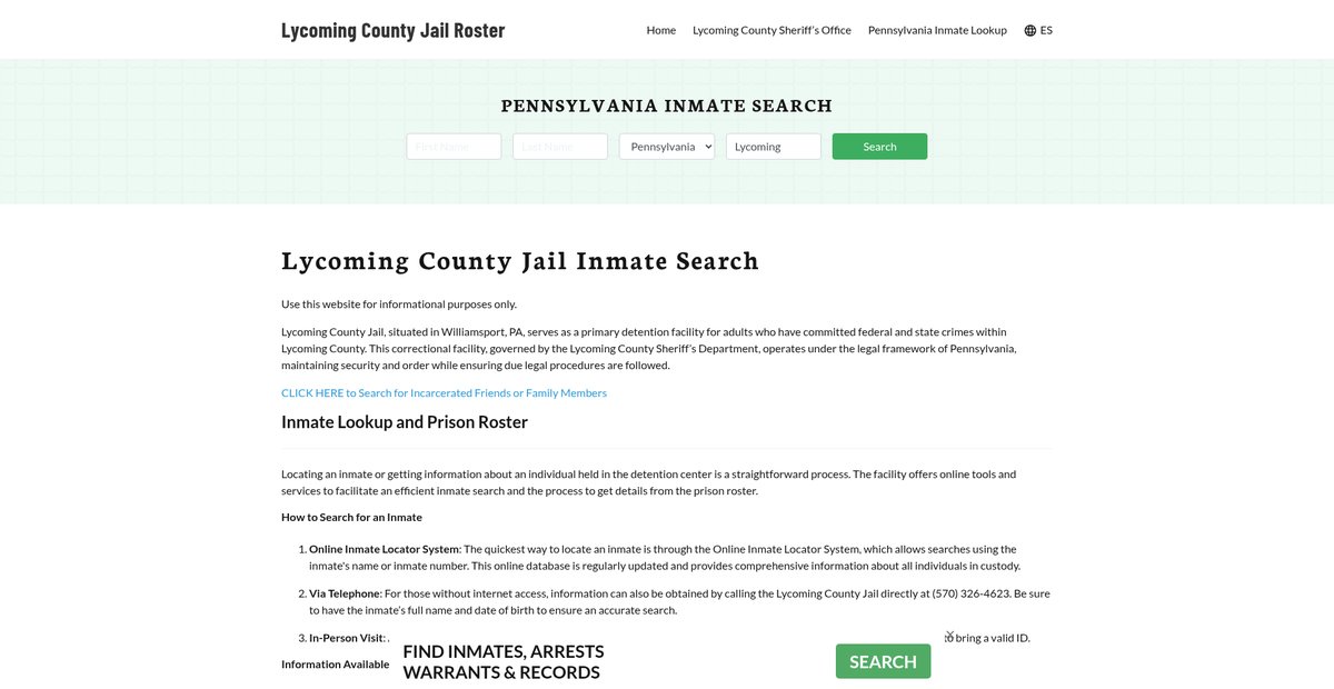 Preview of lycomingcountyjail.org