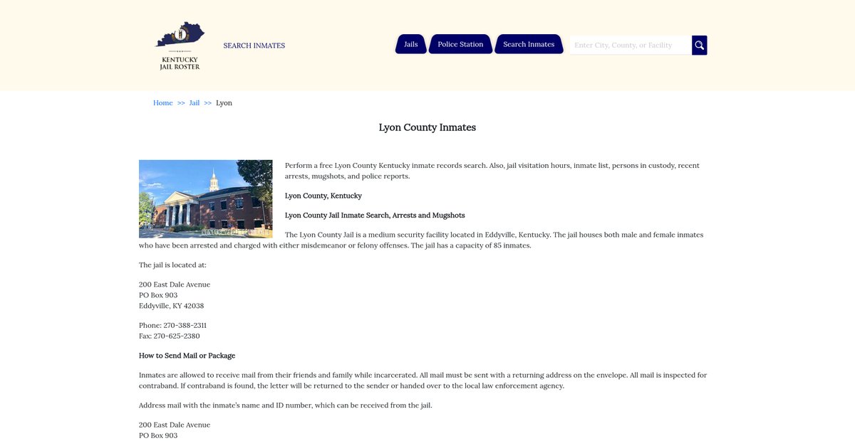 Preview of kentuckyjailroster.com