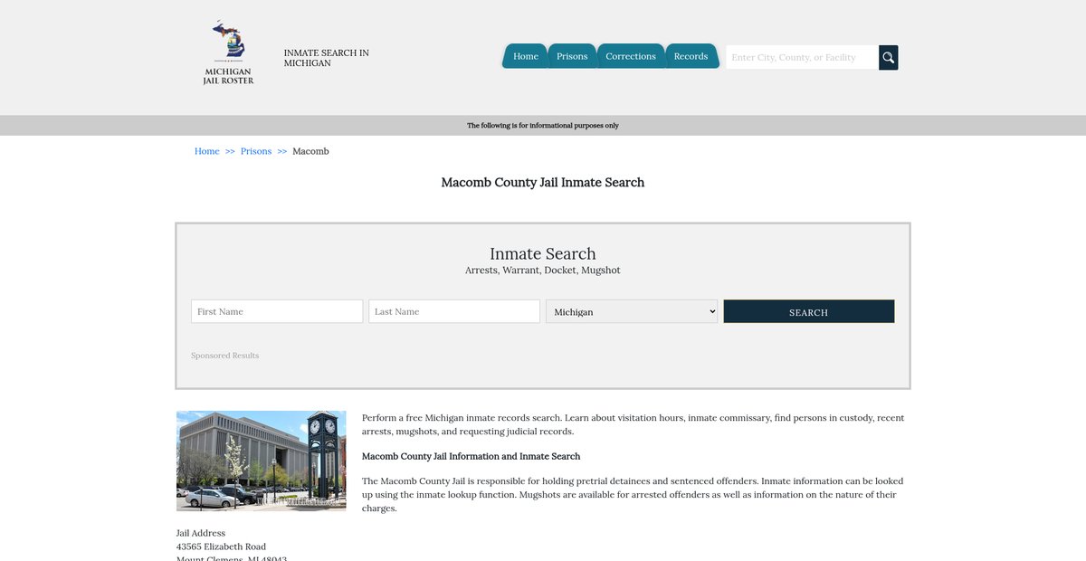 Preview of michiganjailroster.com