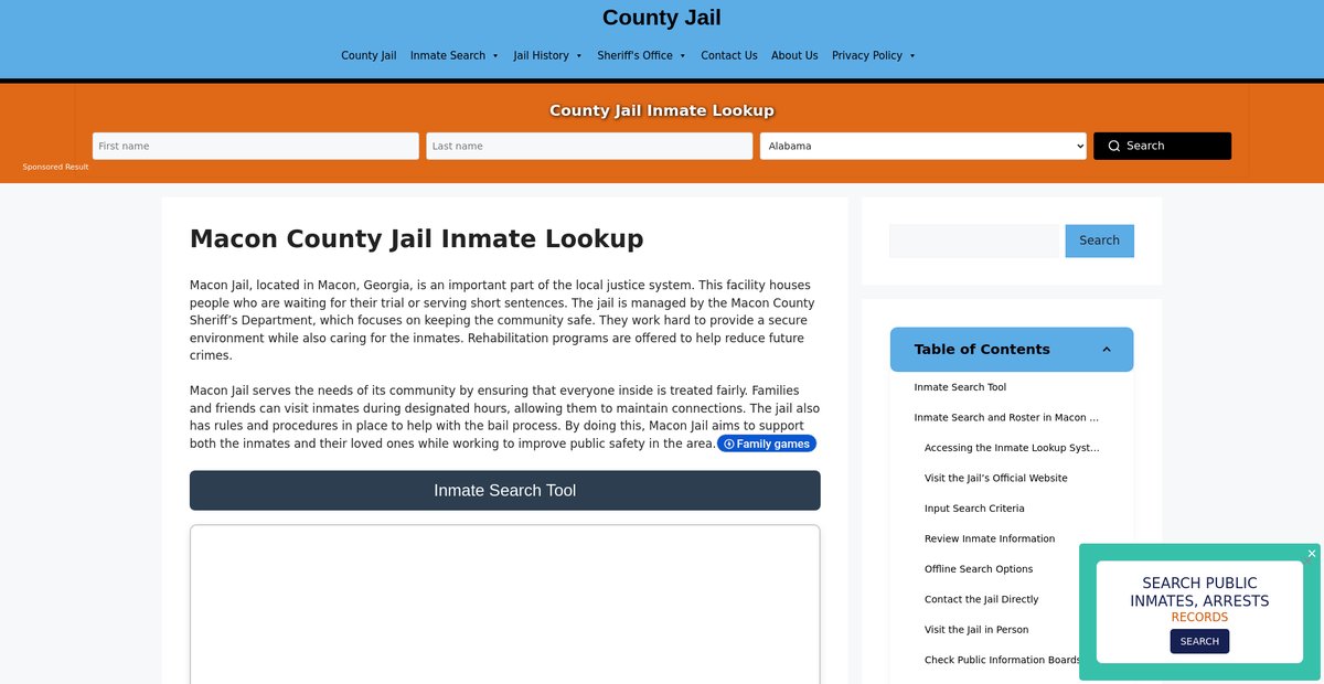 Preview of macon.countyjail.org