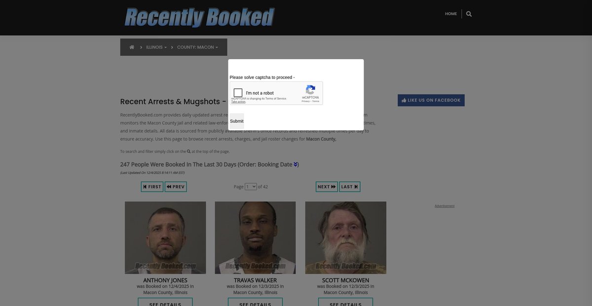 Preview of recentlybooked.com