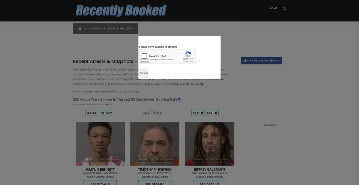 Preview of recentlybooked.com