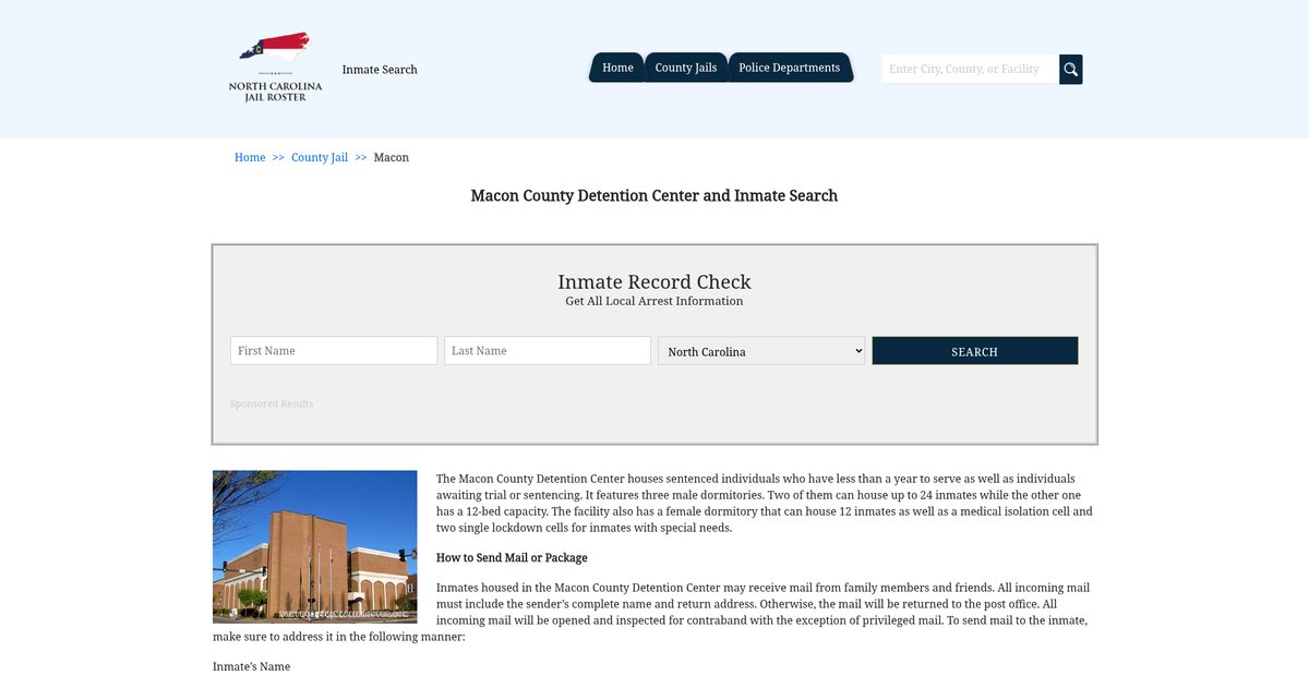 Preview of northcarolinajailroster.com