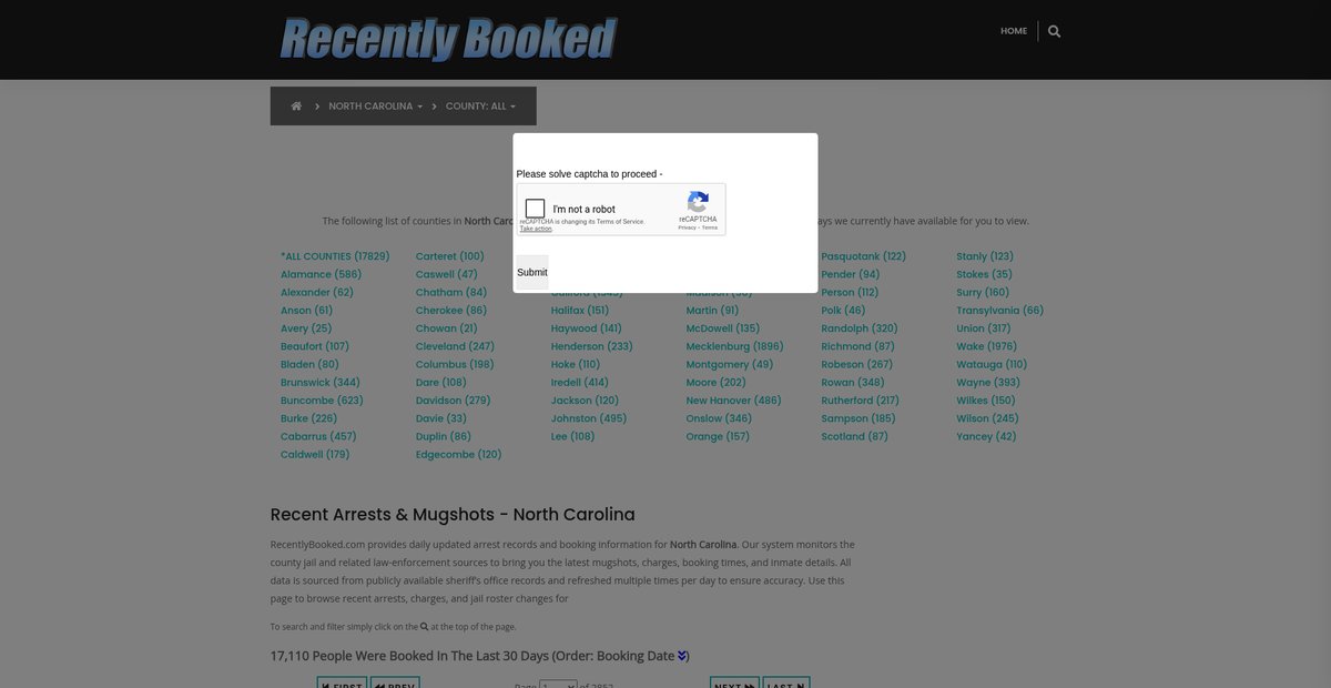 Preview of recentlybooked.com
