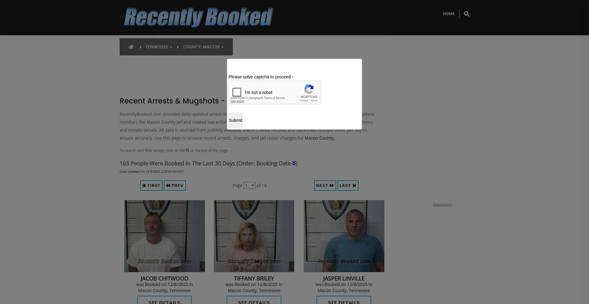 Preview of recentlybooked.com