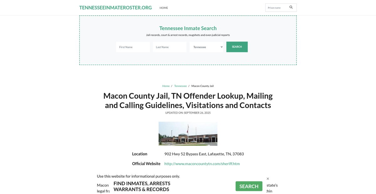 Preview of tennesseeinmateroster.org