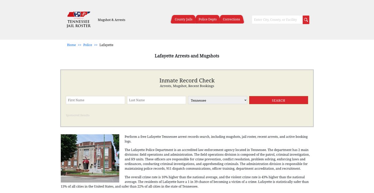 Preview of tennesseejailroster.com