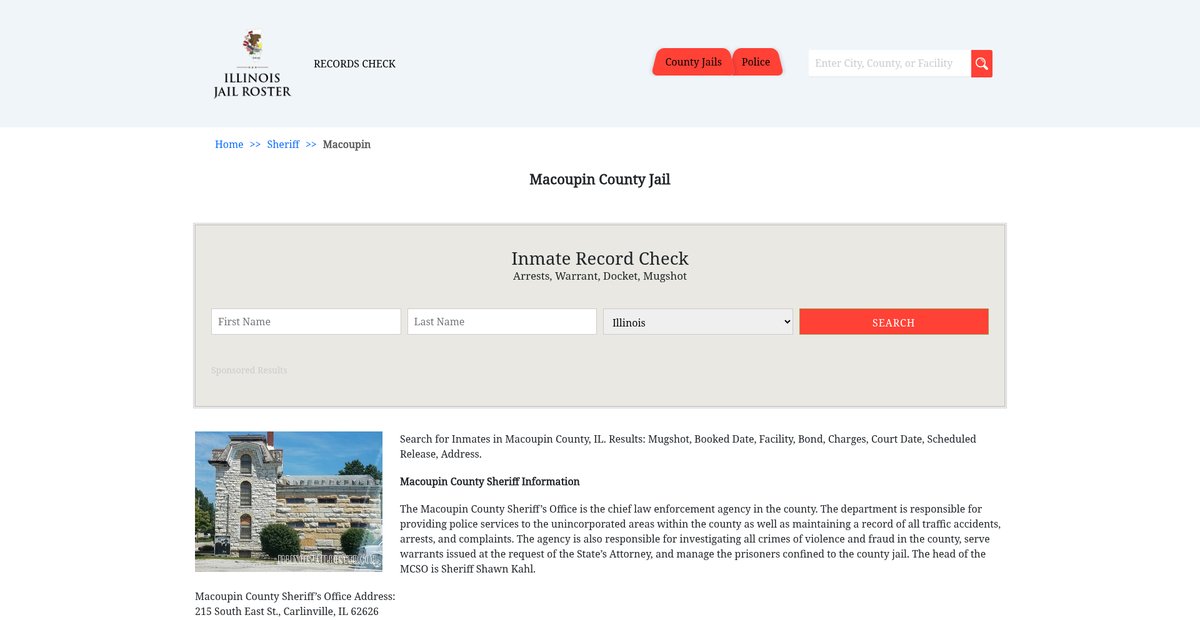 Preview of illinoisjailroster.com