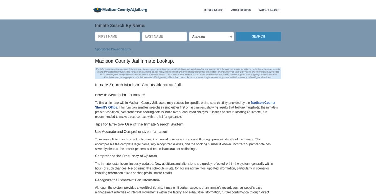 Preview of madisoncountyaljail.org