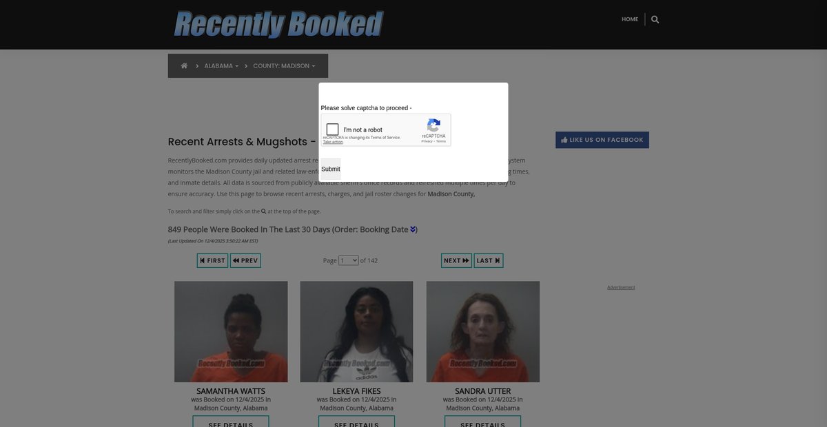 Preview of recentlybooked.com