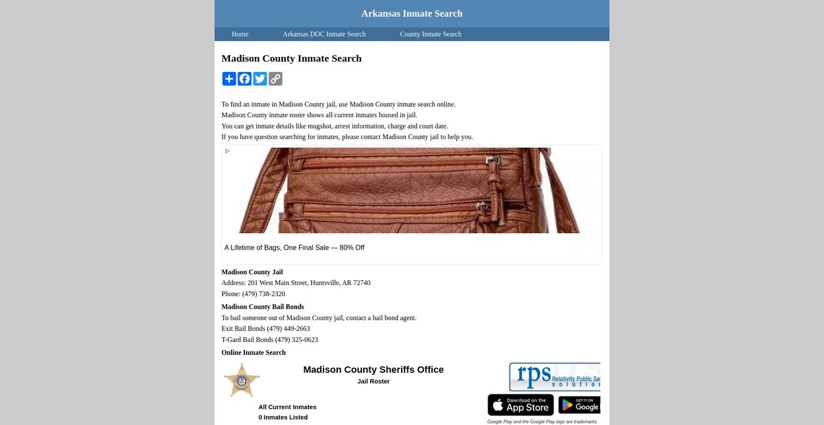 Preview of inmatesearcharkansas.org