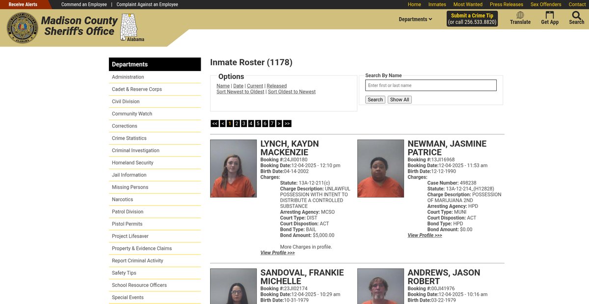 Preview of madisoncountysheriffal.org