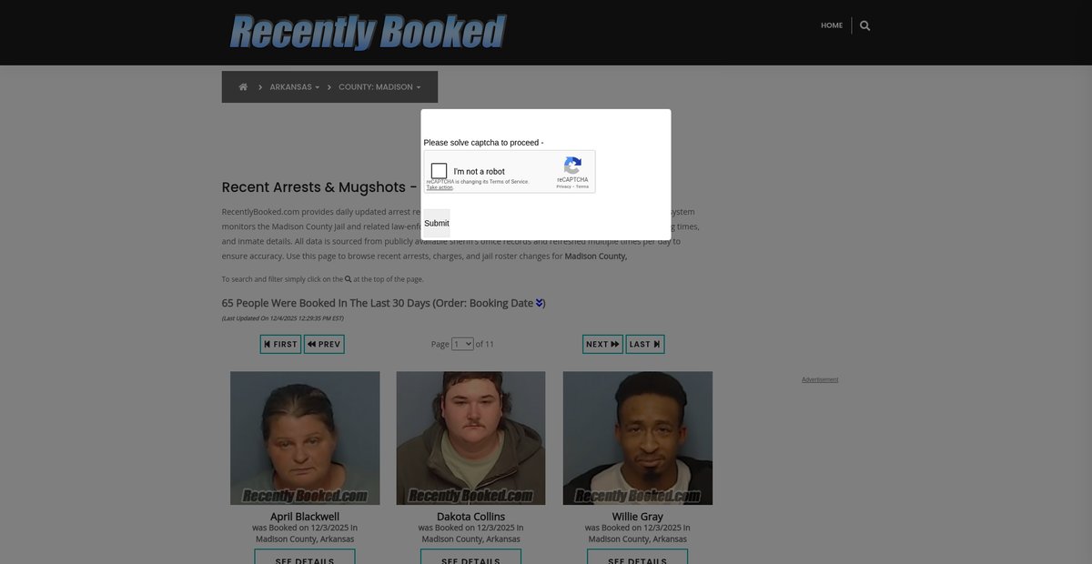 Preview of recentlybooked.com
