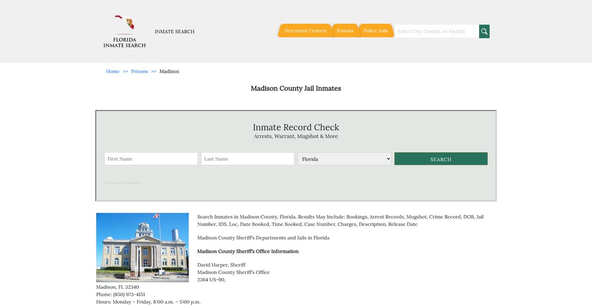 Preview of floridainmatesearch.net
