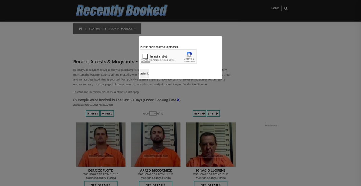 Preview of recentlybooked.com