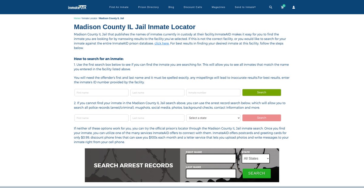 Preview of inmateaid.com