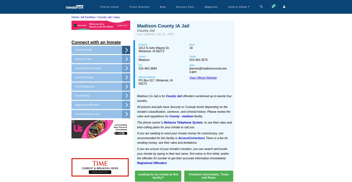 Preview of inmateaid.com