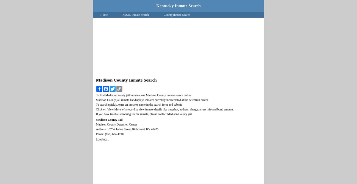 Preview of inmatesearchkentucky.org