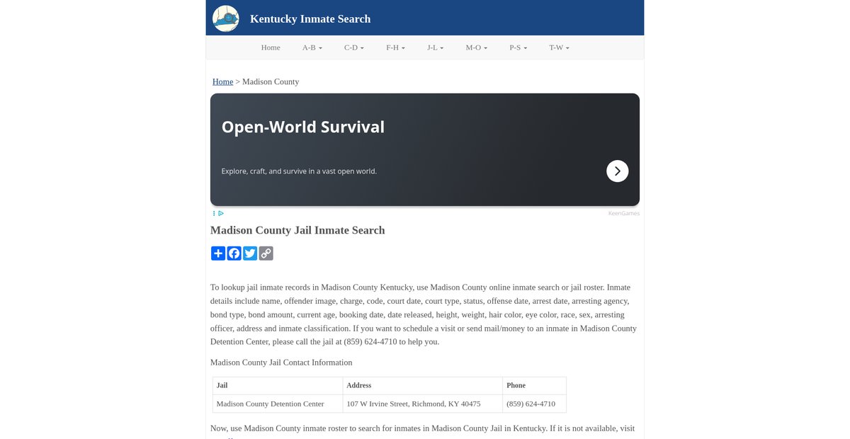 Preview of inmatesearchky.org