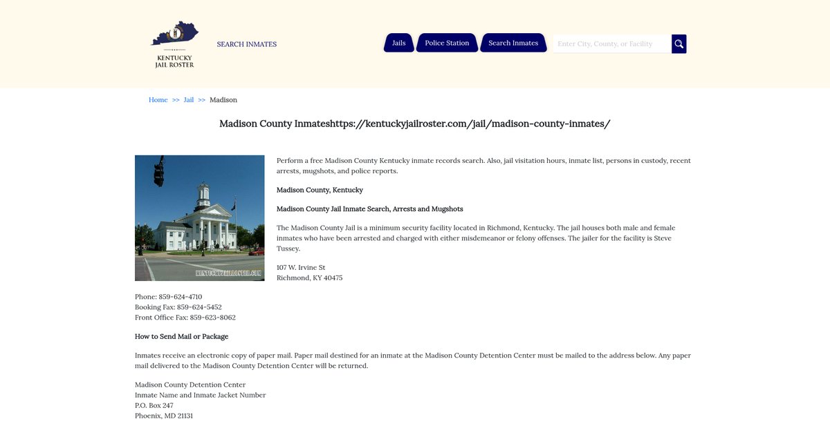 Preview of kentuckyjailroster.com