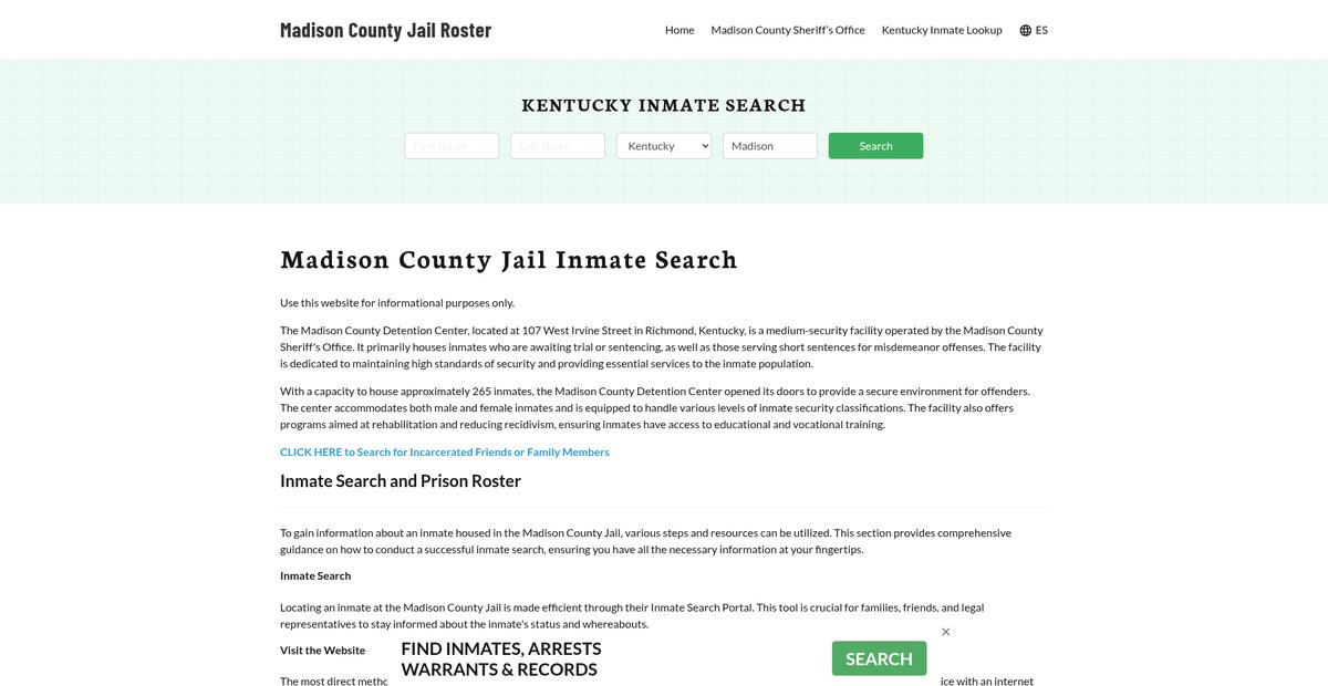 Preview of madisoncountyjailky.org