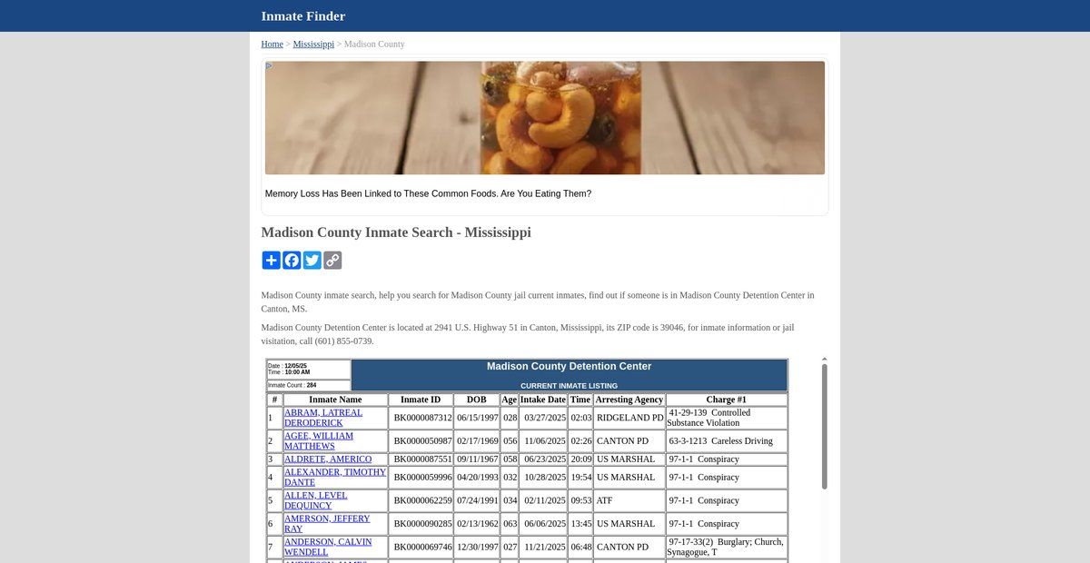 Preview of inmatefinder.org