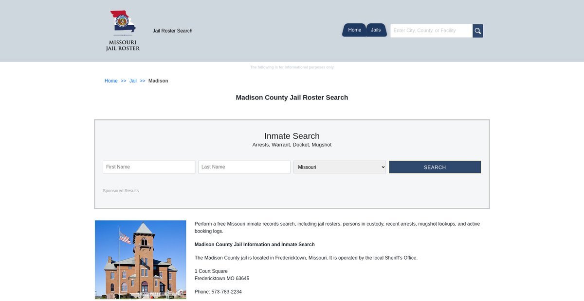 Preview of missourijailroster.com