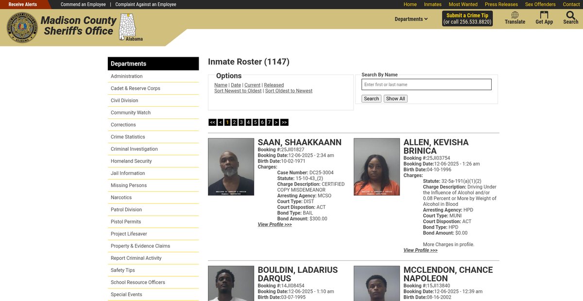 Preview of madisoncountysheriffal.org