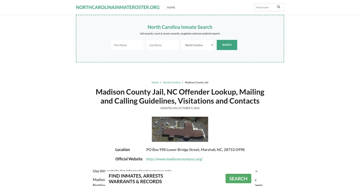 Preview of northcarolinainmateroster.org