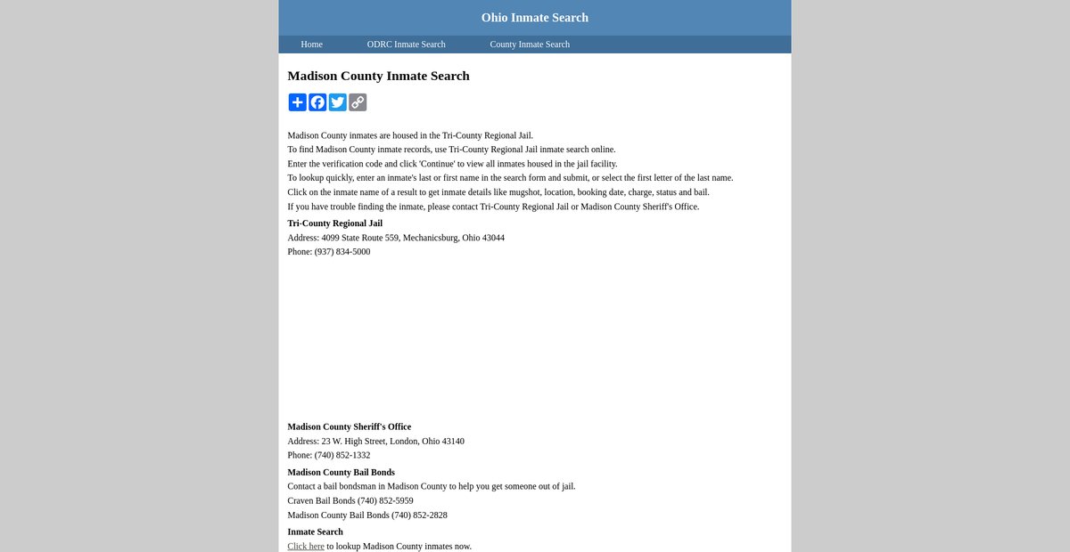 Preview of inmatesearchohio.org