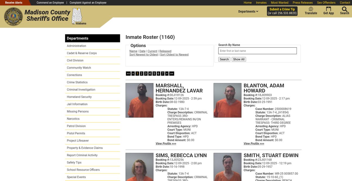 Preview of madisoncountysheriffal.org