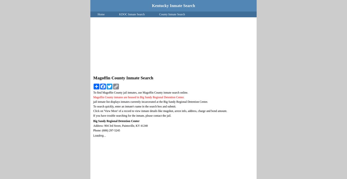 Preview of inmatesearchkentucky.org