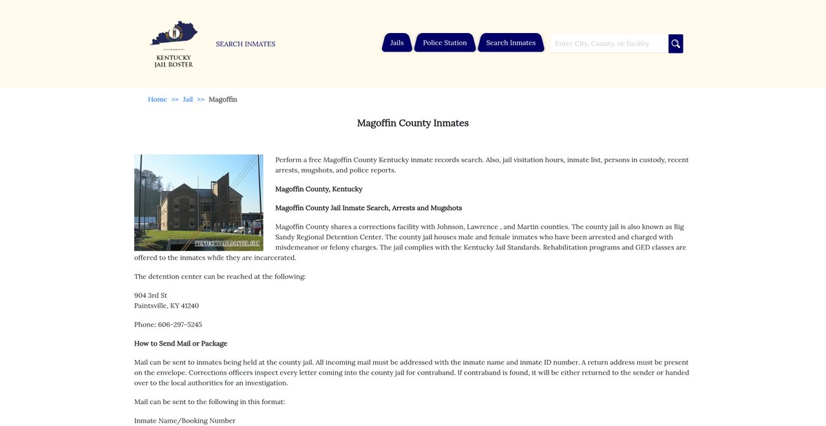 Preview of kentuckyjailroster.com