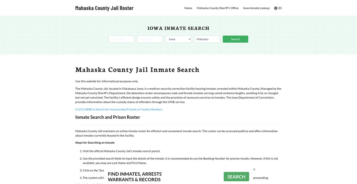 Preview of mahaskacountyjail.org