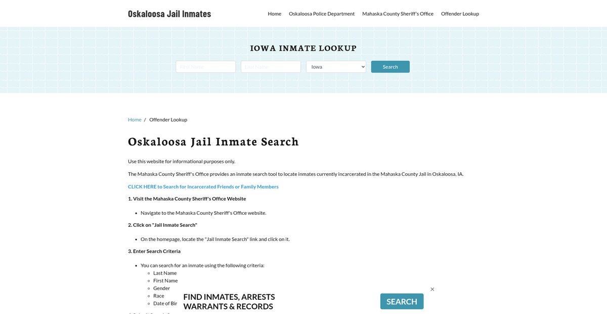 Preview of oskaloosajail.org