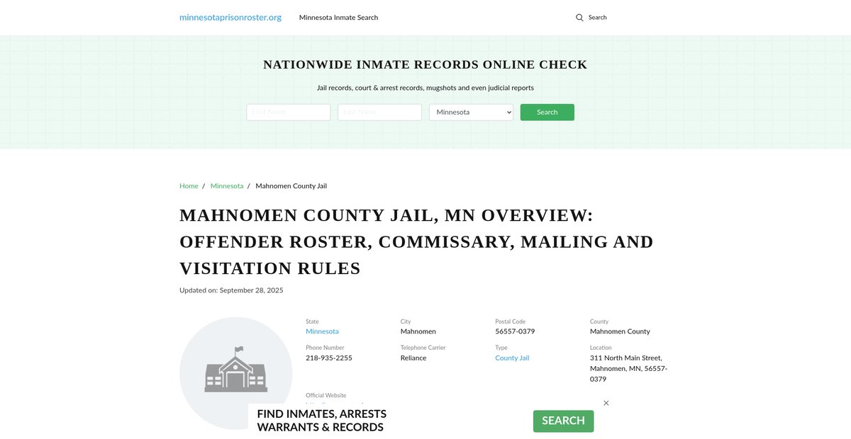 Preview of minnesotaprisonroster.org