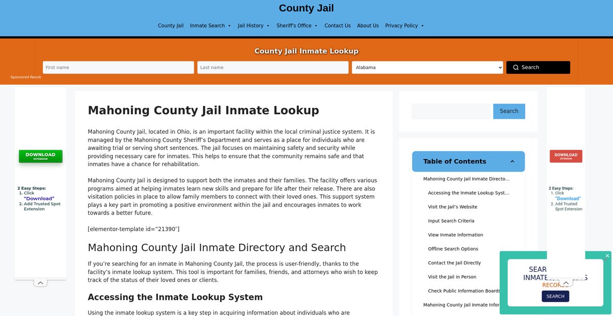 Preview of mahoning.countyjail.org