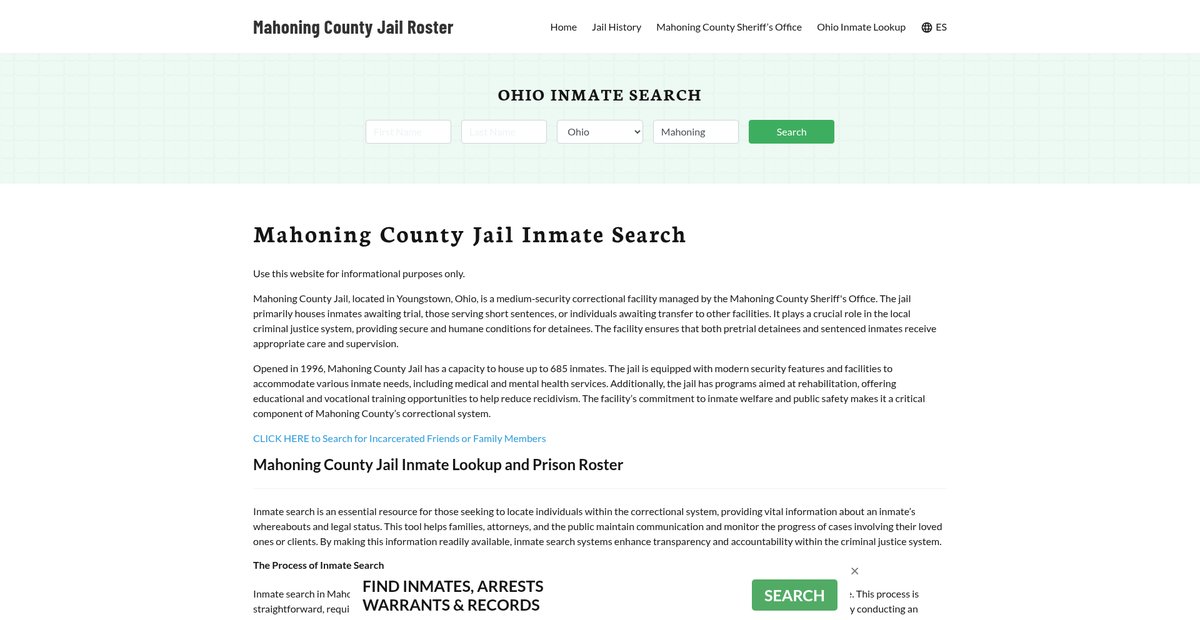 Preview of mahoningcountyjail.org