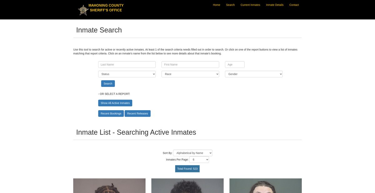 Preview of pii.mahoningcountyoh.gov