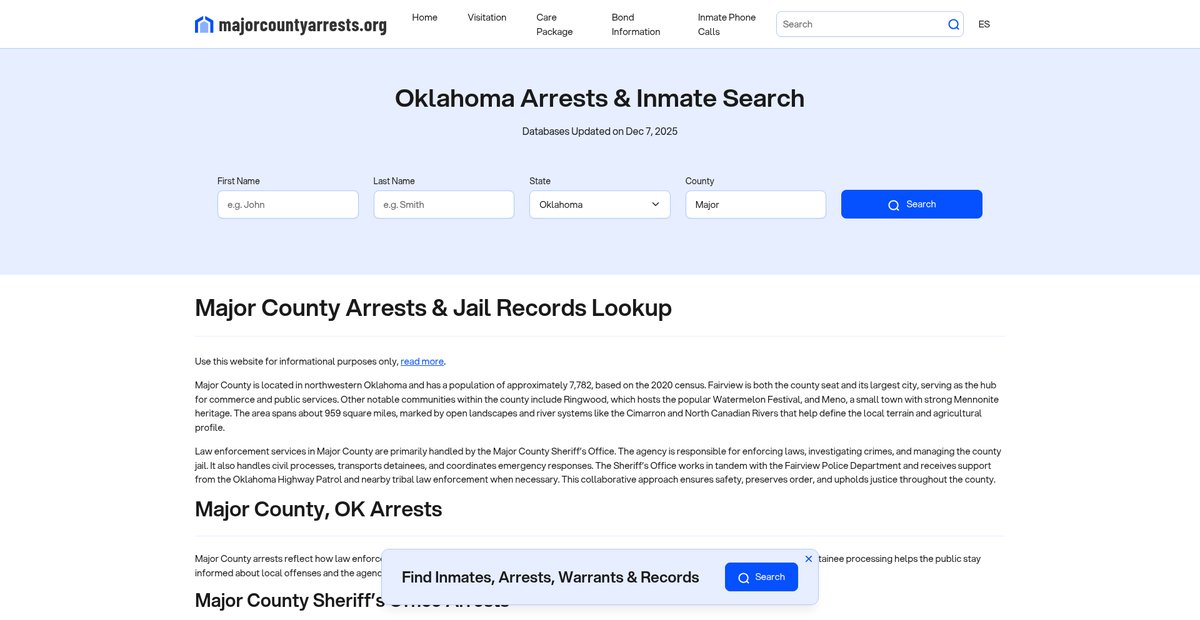 Preview of majorcountyarrests.org
