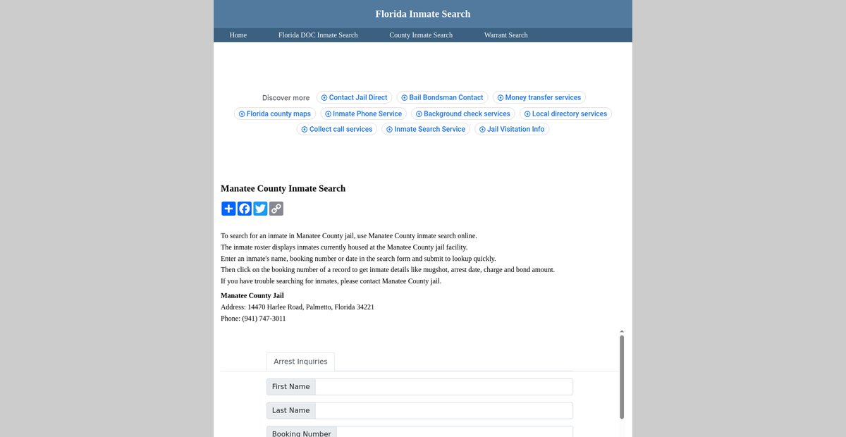 Preview of inmatesearchflorida.org
