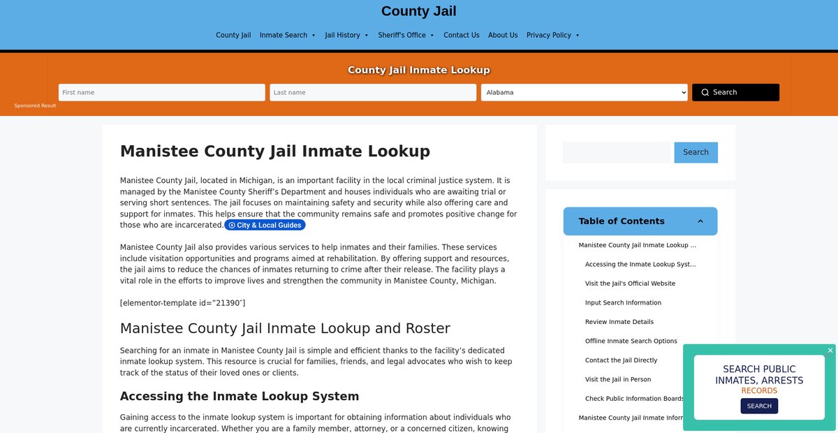 Preview of manistee.countyjail.org